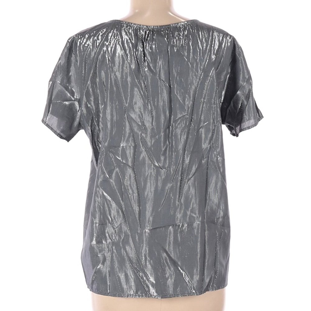 NWT Velvet by Graham & Spencer Silver Scoop Neck Agatha Top Size M Made in USA - Picture 2 of 4